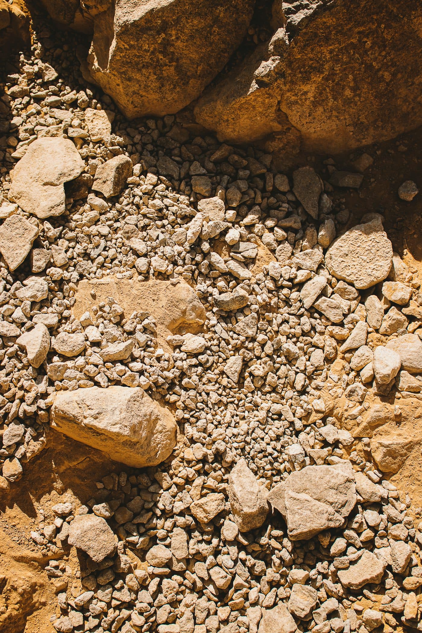 Crushed stone aggregate used as compacted sub-base material